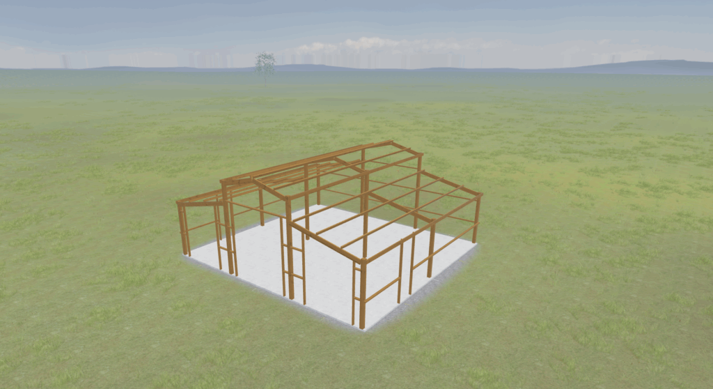 pole barn frame rendering